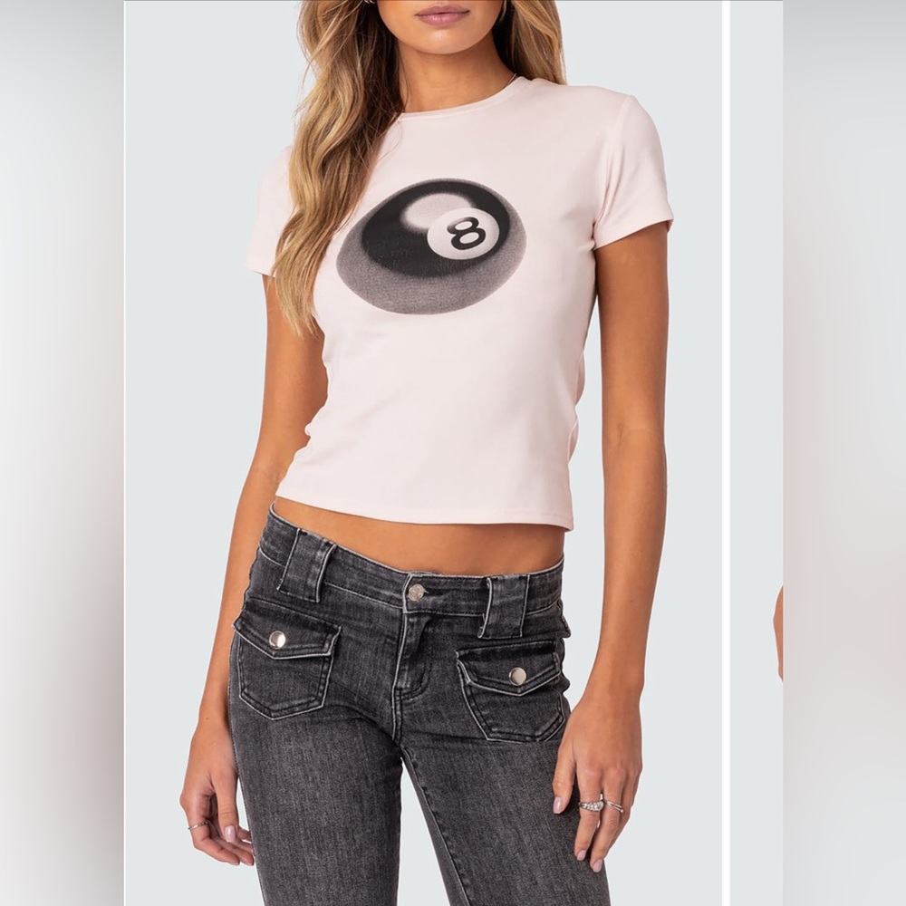 EDIKTED Pink 8 Ball T-Shirt (XS)